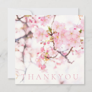 FOLDED THANK YOU CARD : CHERRY BLOSSOM BRANCH
