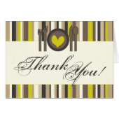 Folded Thank You Card China Plate Silverware Place (Front Horizontal)