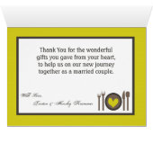 Folded Thank You Card China Plate Silverware Place (Inside Horizontal (Bottom))