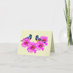 Folded Thank You Card : Colorful Birds