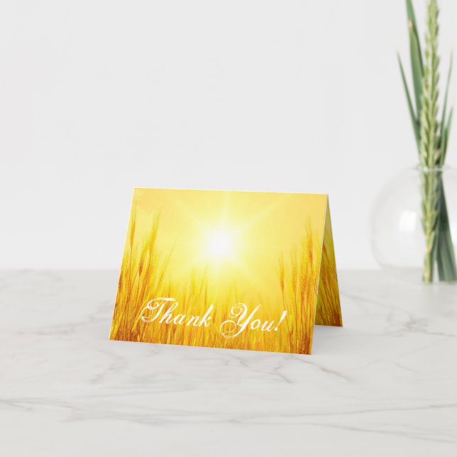 Folded Thank You Card Country Hay Sunset (Front)