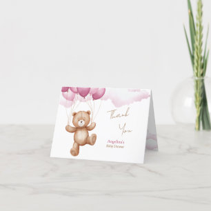 Folded Thank You Card for a Baby Shower.