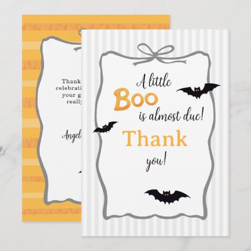 Folded Thank You Card for Baby Shower.