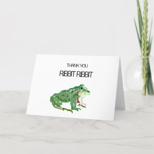 Folded Thank You Card   : Frog Ribbit, Ribbit