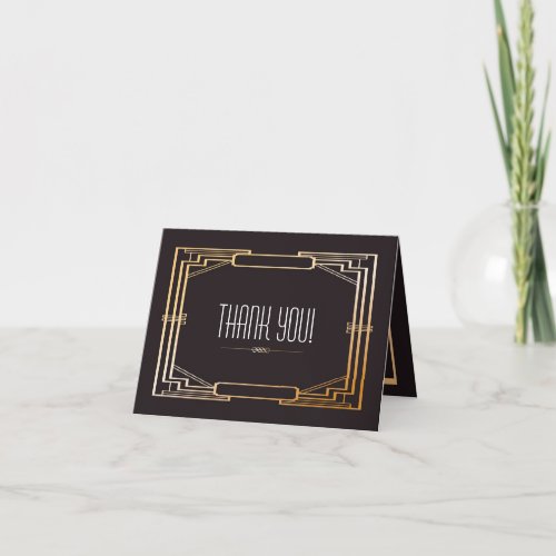 Folded Thank You Card Gatsby Theme