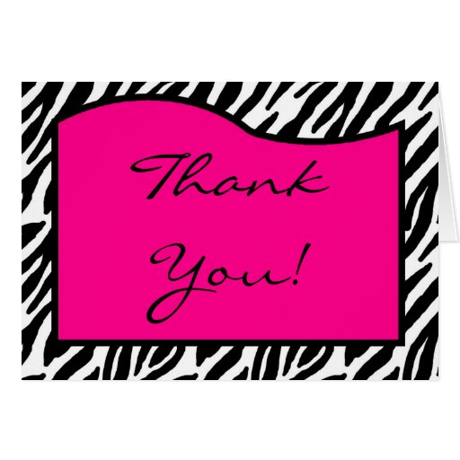 Fresh 70 Zebra Thank You Card