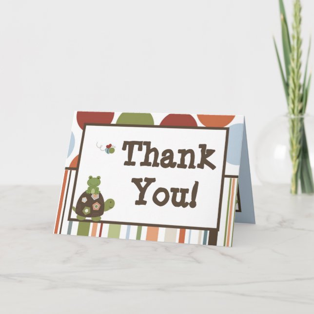 Folded Thank You Card Laguna Beach Turtle Frog (Front)