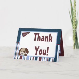 Folded Thank You Card Lil League Puppy Dog