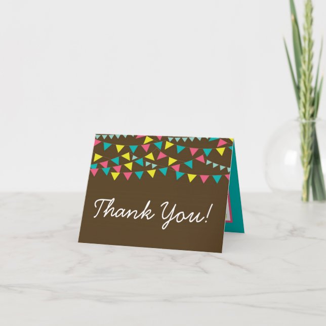 Folded Thank You Card Lovers Bike Bicycle Carnival (Front)