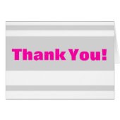 Folded Thank You Card Modern Neon Stripe Pink (Front Horizontal)