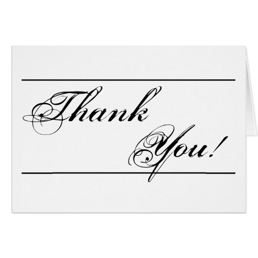 Folded Thank You Card Modern Typography Newsprint (Front Horizontal)