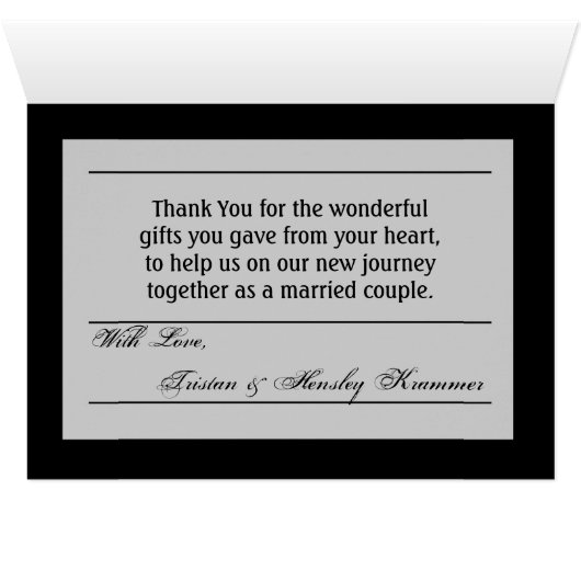 Folded Thank You Card Modern Typography Newsprint (Inside Horizontal (Bottom))