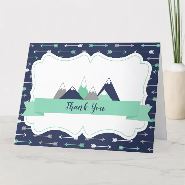 Folded Thank You Card Mountains Baby Shower Zazzle