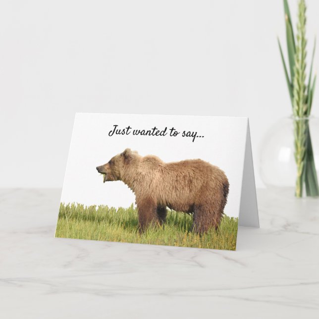 Folded Thank You Card of grizzly bear (Front)