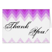 Folded Thank You Card Ombre Purple Chevron (Front Horizontal)