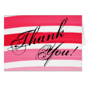 Folded Thank You Card Ombre Stripe Pink Line Fade (Front Horizontal)