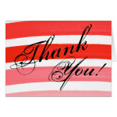 Folded Thank You Card Ombre Stripe Red Line Fade (Front Horizontal)