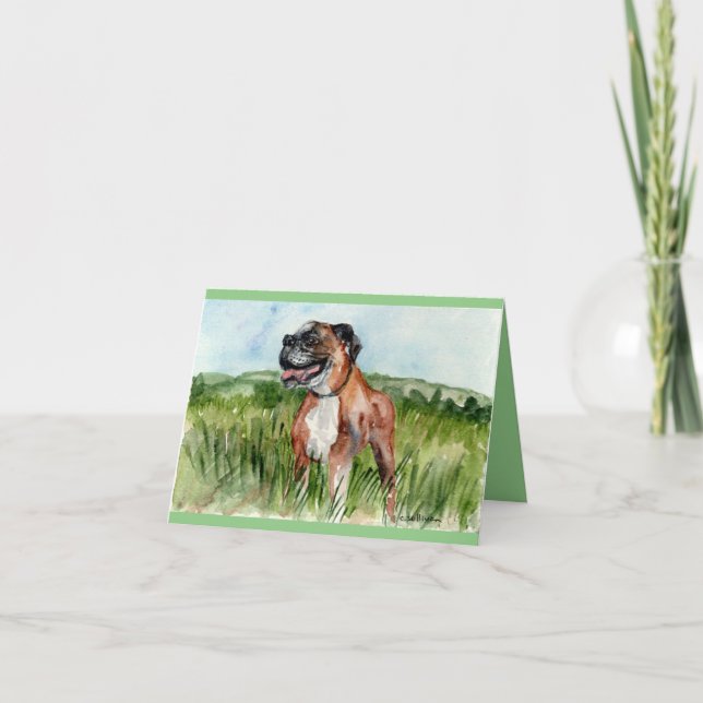 Folded Thank You Card Rescue Boxer, Bentley (Front)