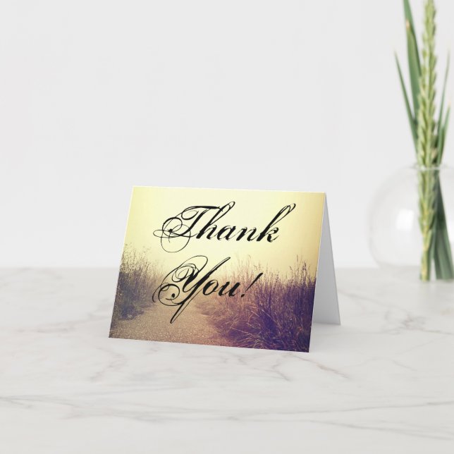 Folded Thank You Card Sunrise Pathway Walkway Path (Front)