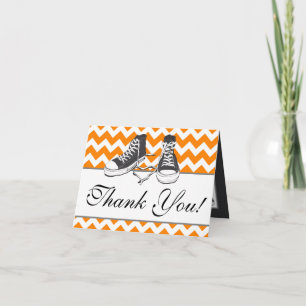 Folded Thank You Card Teenage Sneakers Chevron Str
