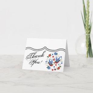 Folded Thank You Card Traditional Bird Tattoo Spar