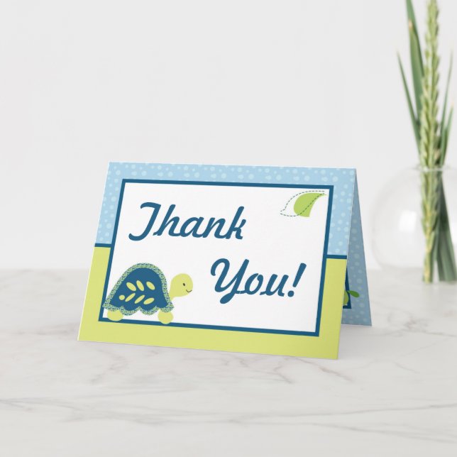 Folded Thank You Card Turtle Reef Ocean Sea Turtle (Front)