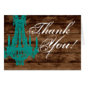 Folded Thank You Card Western Rustic Chandelier (Front Horizontal)