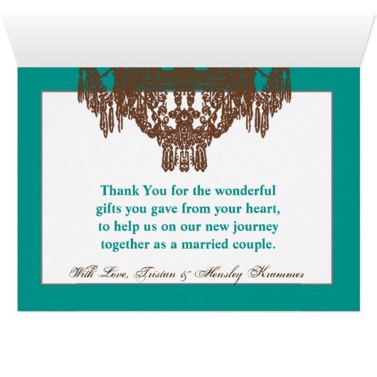 Folded Thank You Card Western Rustic Chandelier (Inside Horizontal (Bottom))