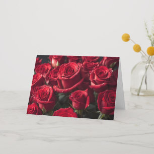 Folded Thank You Card With Beautiful Red Roses