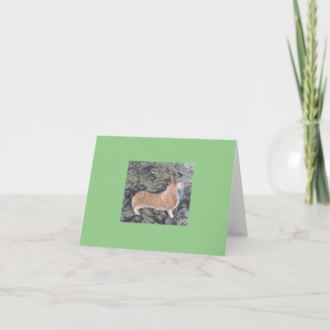 Folded Thank You Card with Corgi (Front)