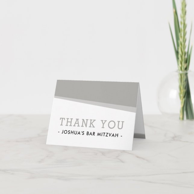 FOLDED THANK YOU simple modern angles cool gray (Front)