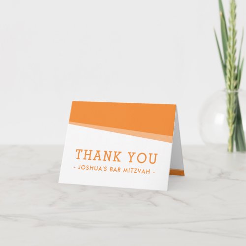 FOLDED THANK YOU simple modern bold bright orange