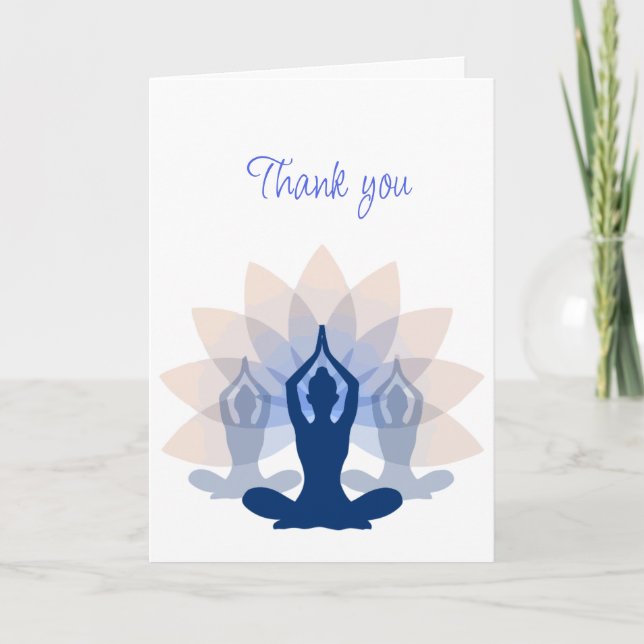 Folded Thank You Yoga Classes Instructor  Card (Front)