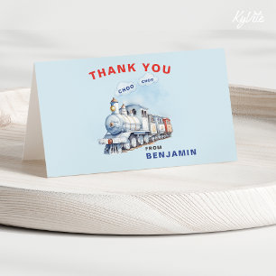 Folded/Tilt Birthday Thank You Card, Chugga Chugga