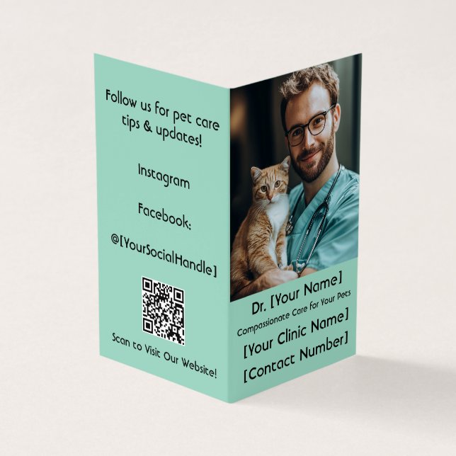 Folded Veterinarian Business Card   (Outside)