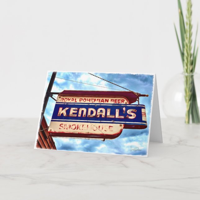 Folded Vintage Beer Sign Card (Front)