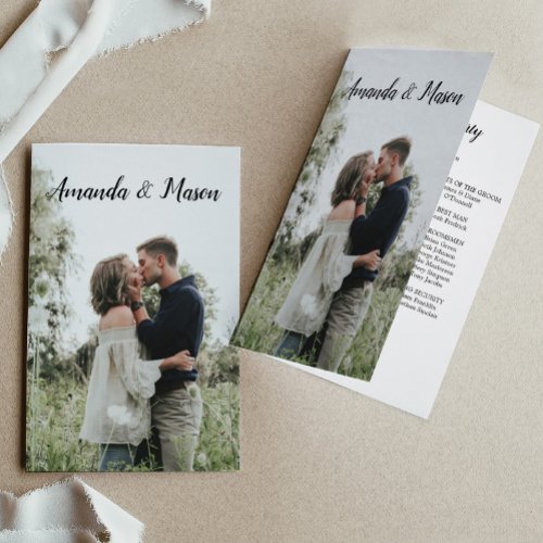 Folded Wedding Program Booklet With Photo Flyer