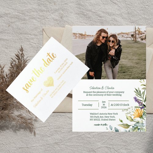 Folded Wedding Save The Date template 