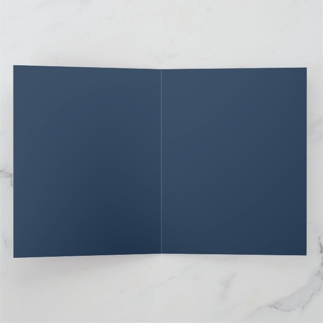 Folded Wedding Thank You Card | Navy Silver Gold (Inside)