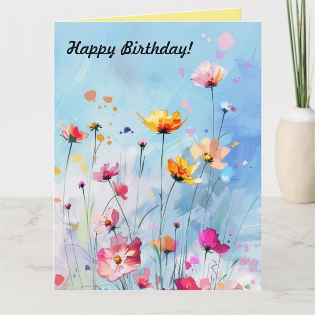 Folded Wildflowers Greeting Card (Front)