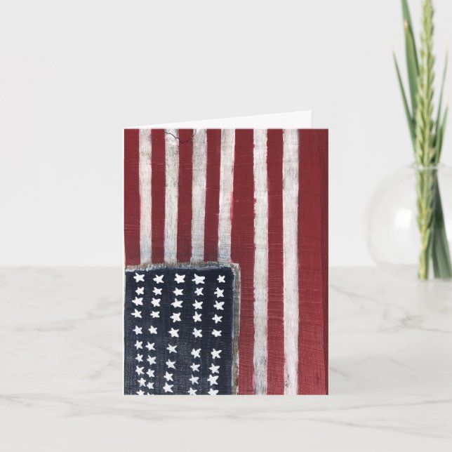 Folded Wooden flag Notecard (Front)