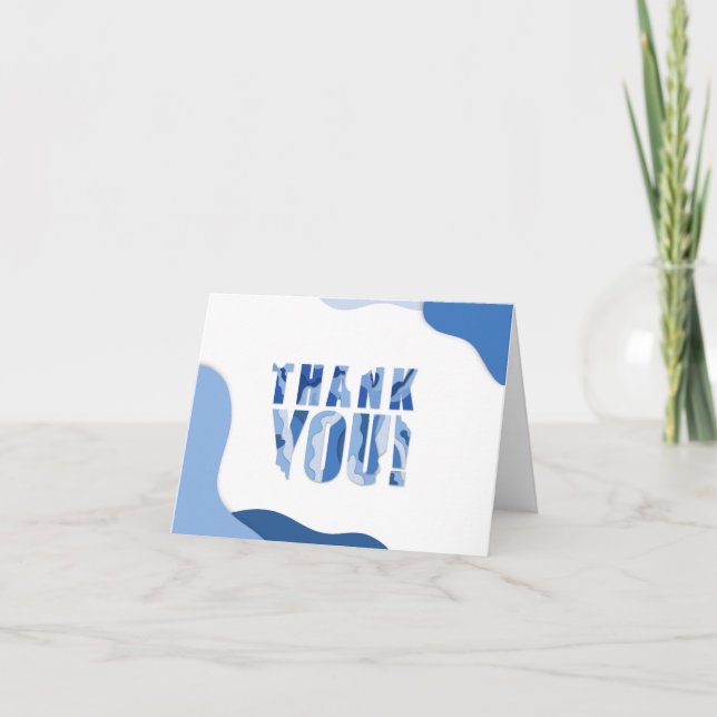 Folder Thank you card - Blue (Front)