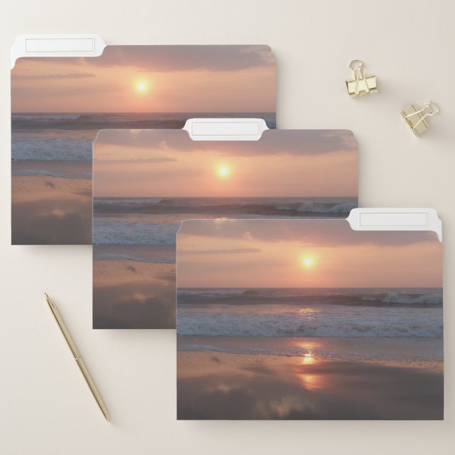 Folders Pink sunset on the beach (Set)