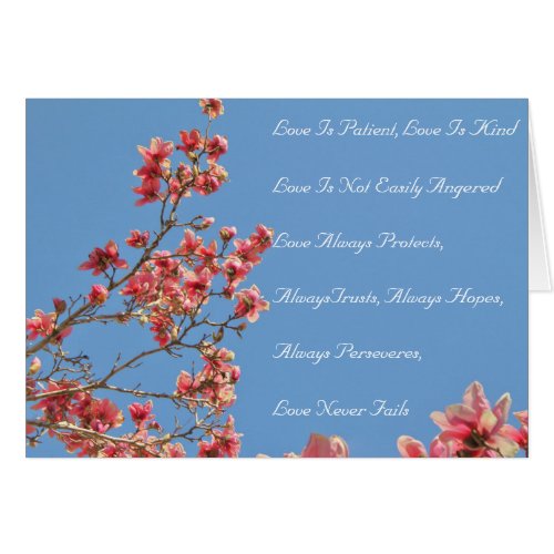Folding Card Tulip Magnolia Tree with Love Verse