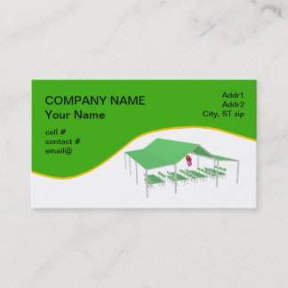 folding chair and tables with party balloons business card
