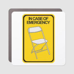 Folding Chair In case of Emergency Car Magnet