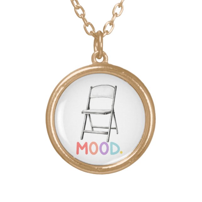Folding Chair Mood Montgomery Alabama Brawl Gold Plated Necklace (Front)
