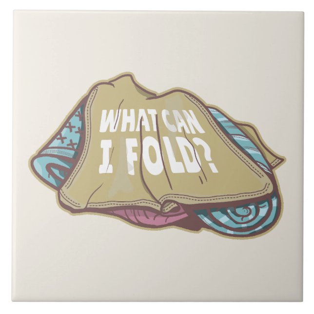 Folding clothes, laundry day ceramic tile (Front)