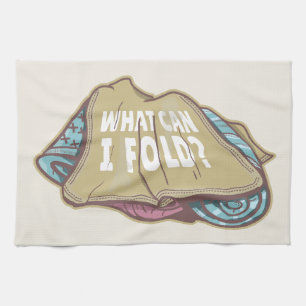 Folding clothes, laundry day kitchen towel