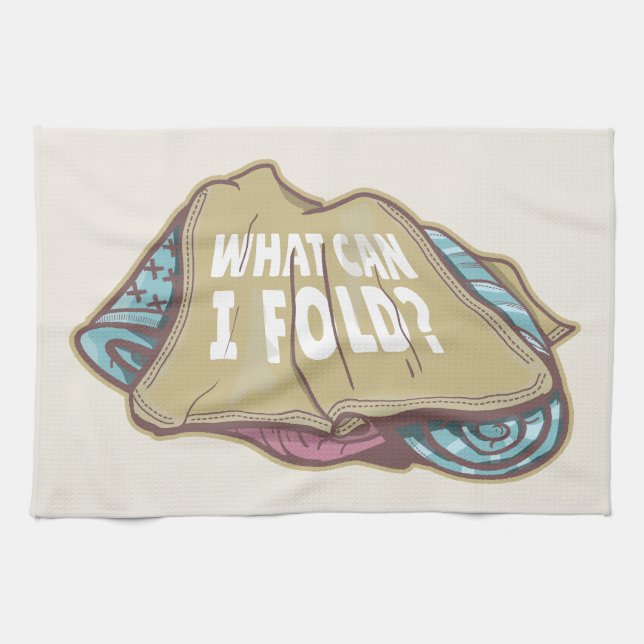 Folding clothes, laundry day kitchen towel (Horizontal)